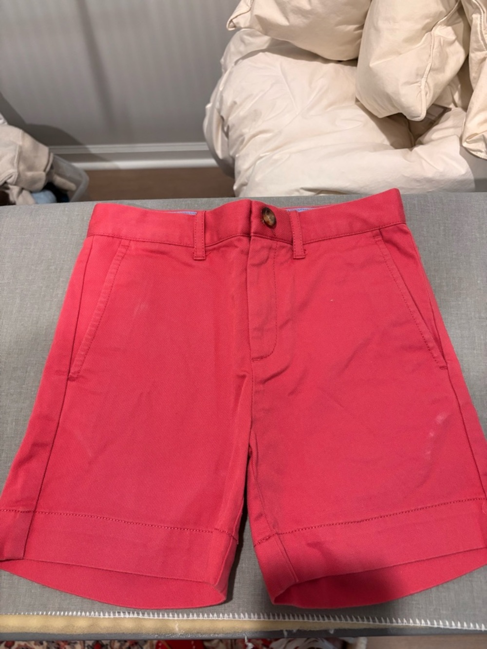 Kids' Coral Pink Chino Shorts with Button Waist